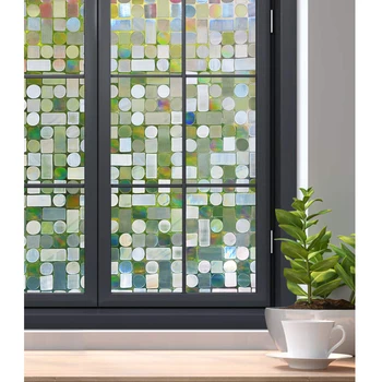 

60*200 Cm Rainbow Effect Privacy Window Sticker Static Cling Stained Decorative Glass Films Vinyl Thermal insulation Safety Film