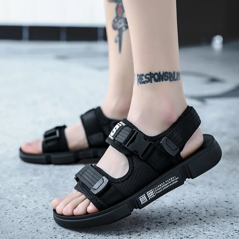 

2019 New Style Sandals Summer Outer Wear MEN'S Shoes Trend Sandals Korean-style Casual Wear-Resistant A- line Viet Nam Slipper M