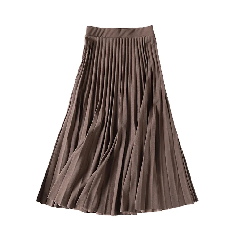 

A Generation of Textured Grade Drape Pleated Elastic Waist Slimming Longuette Entity