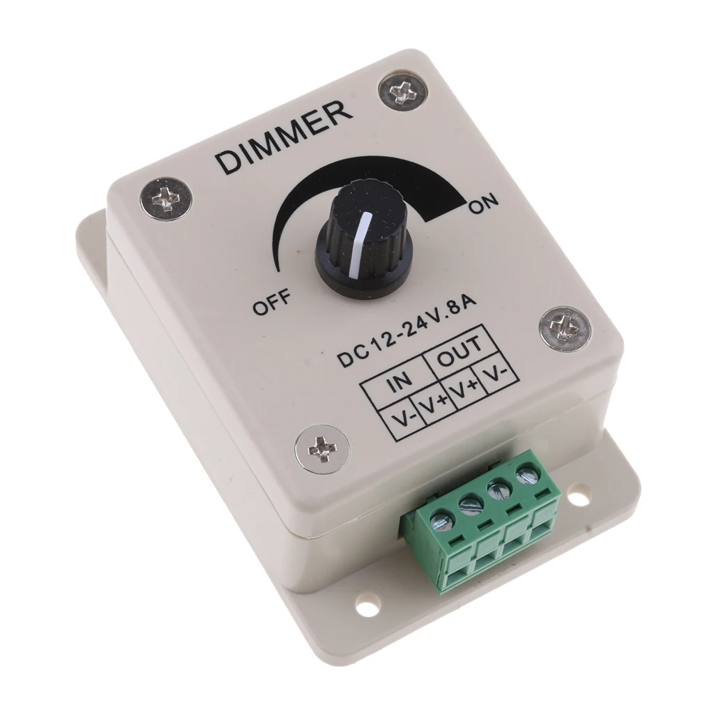 DC12V 8A Knob Dimmer LED Light Switch PWM Dimming Controller for Boat Yacht RV Truck Car Lights
