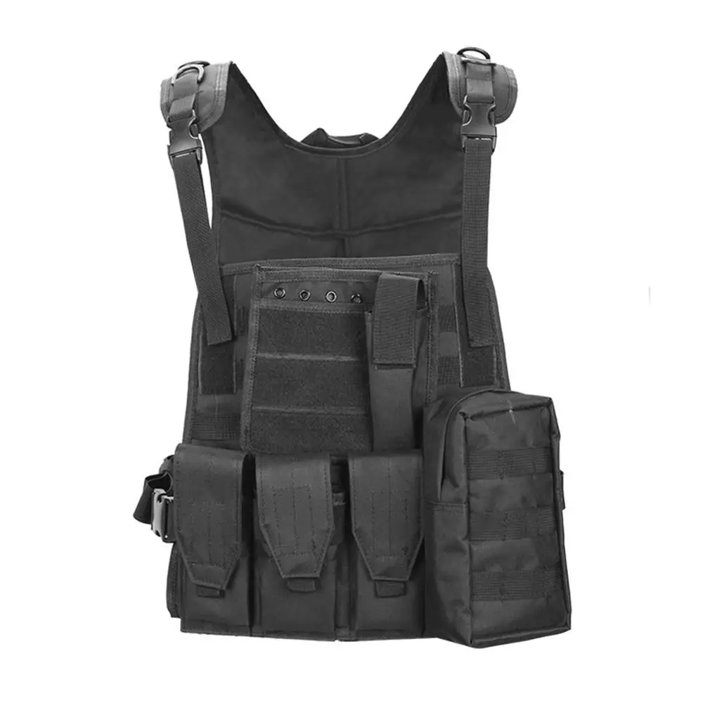 Black USMC страйкбол военный тактический жилет Molle боевой штурмовой плиты Перевозчик тактический жилет CS открытый охотничий жилет защитная одежда - Цвет: Black