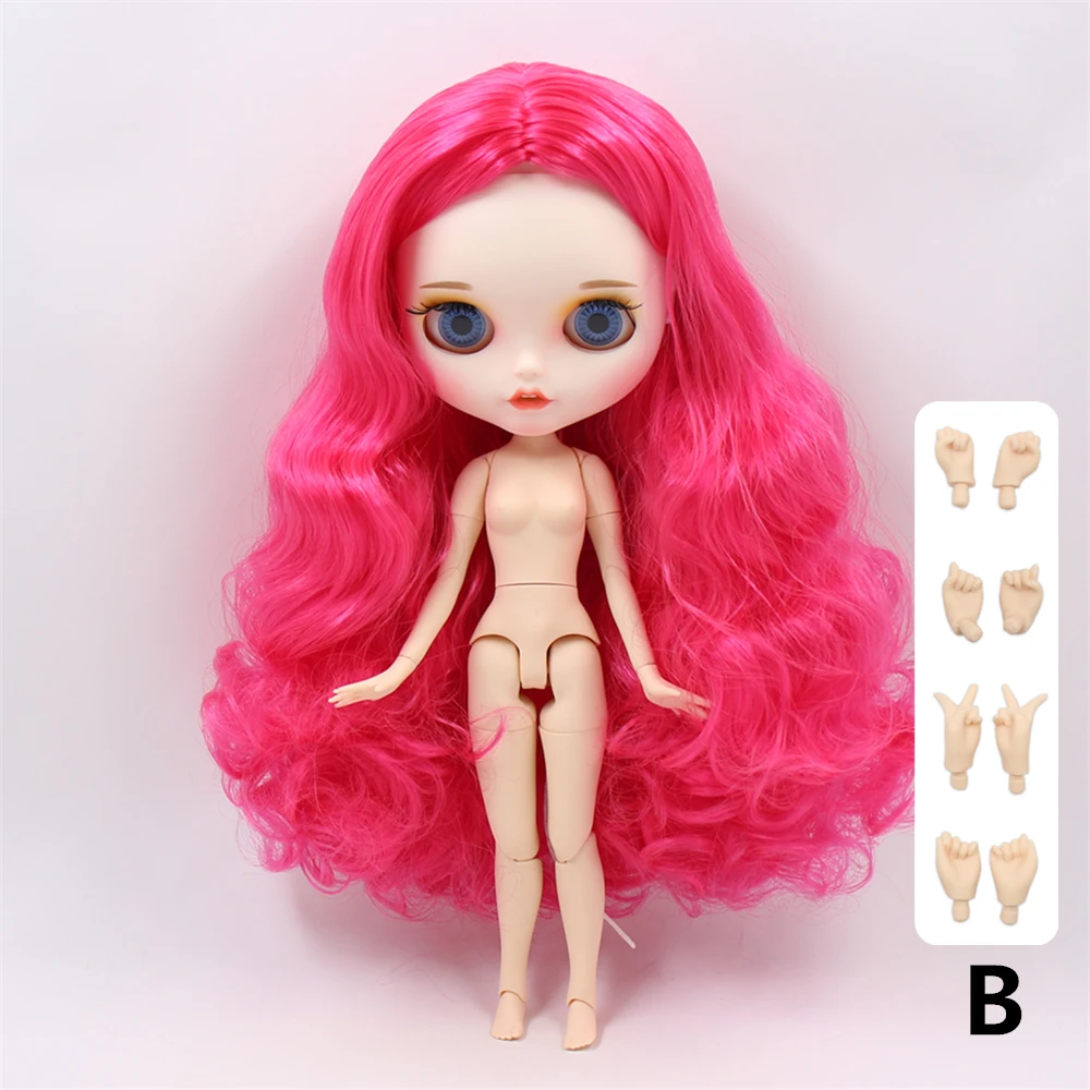 Fortune Days 1/6 bjd кукла шарнирное тело 30 см белая кожа Новое матовое лицо мягкие длинные вьющиеся волосы smail лицо с бровей игрушка кукла - Цвет: like a picture