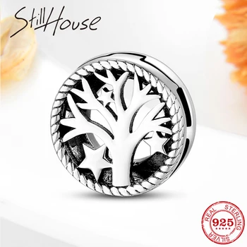 

Round shape Tree of life 925 Sterling Silver clips Beads Fit Original Reflections Charm Bracelet women Jewelry making