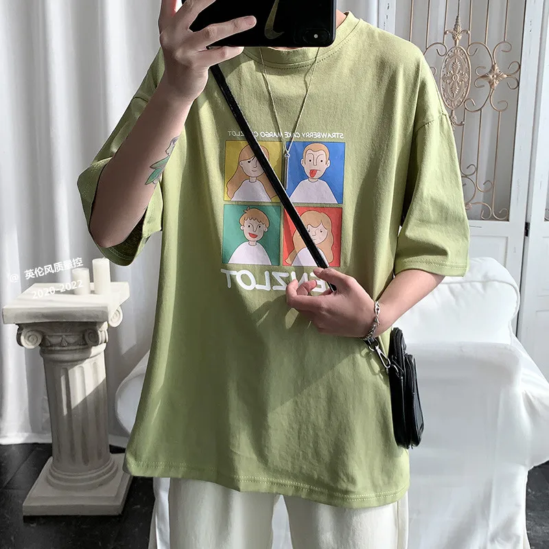 

oversize t shirt men hip hop Harajuku Short-Sleeved Men's Half-Sleeve Shirt 2020 T-shirt Half-Sleeve Shirt T-shirt clothing