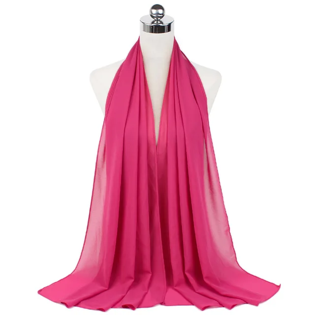 High Quality Good Stitching Stitch Plain Premium Heavy Chiffon Hijab Scarf Malaysian Women's Scarves Hijabs Long Shawl Shawls 8