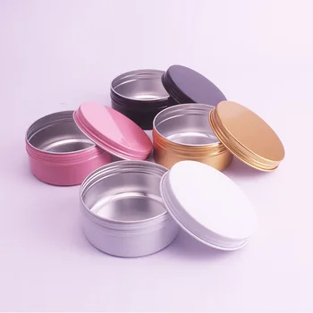 

15g 20g 30g 50g 60g Black Gold Pink Aluminum Cream Jar Pot Nail Art Makeup Lip Gloss Empty Cosmetic Metal Tin Containers black