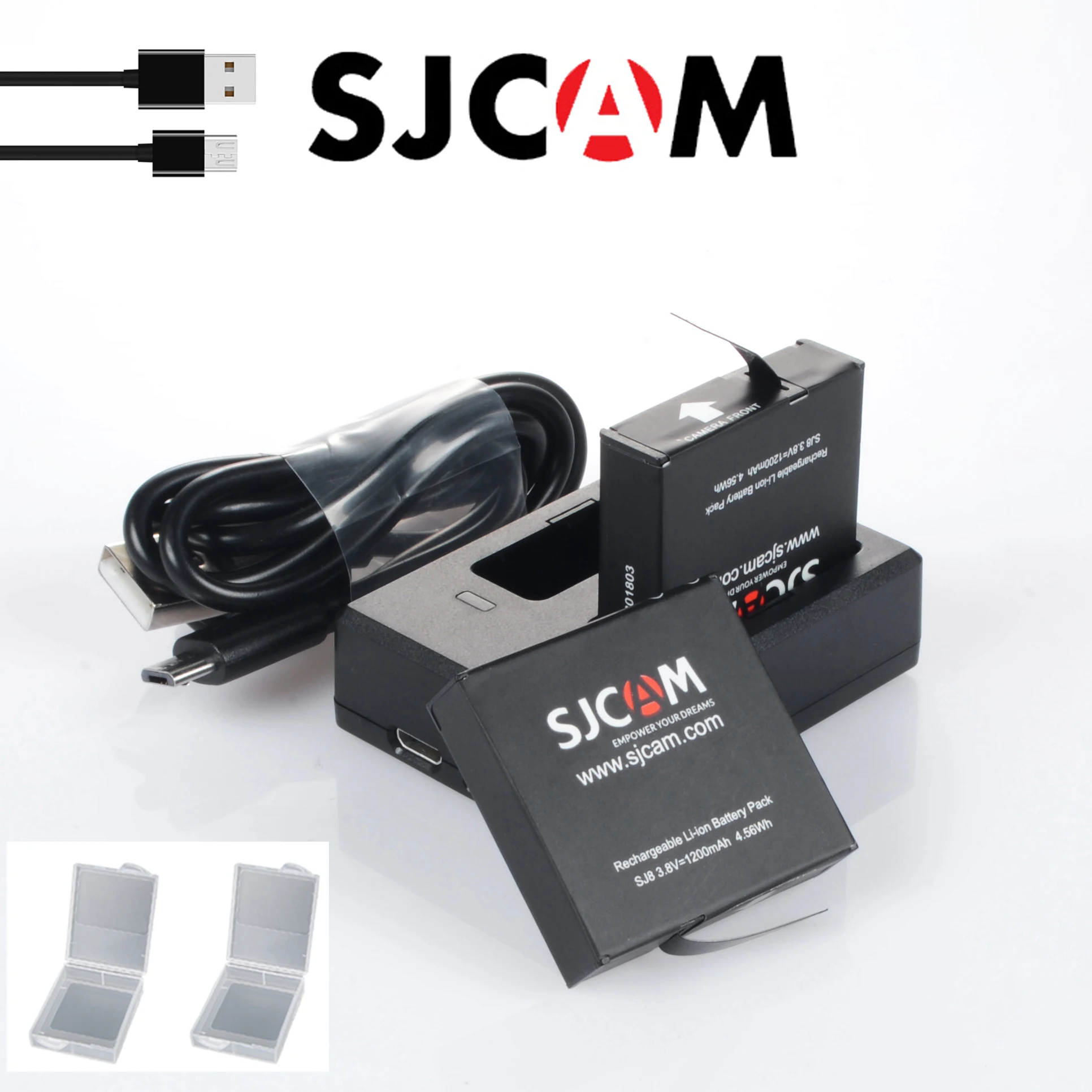 SJCAM SJ8000 Pro Аккумулятор 2 шт. батареи+ двойной USB зарядное устройство литий-ионный аккумулятор для SJCAM SJ8000 SJ6000 SJ7000 экшн-камеры