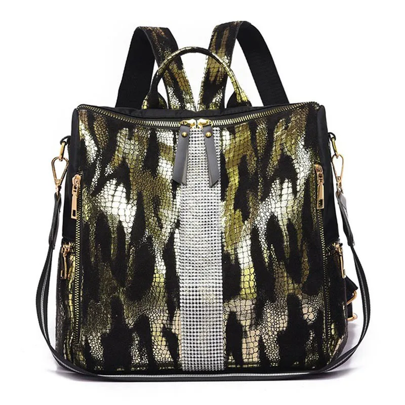 Блестящий женский рюкзак новая осенняя и зимняя Большая вместительная Повседневная модная дорожная сумка в студенческом стиле
