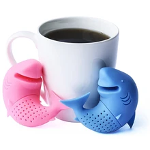 1 шт. силиконовый Чайный фильтр в форме акулы, аксессуары, многоцелевой чайный лист, рассол, ингредиенты, ситечко для трав, горячий горшок, суп, чайник