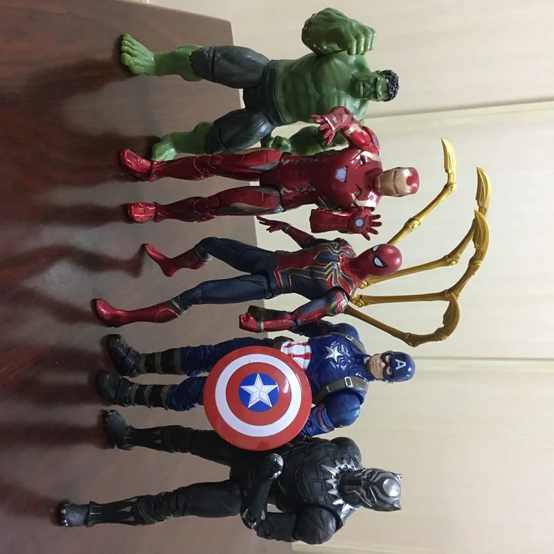Marvel Мстители 16 см персонажи супергероев ПВХ подвижные шарнирные куклы экшн-фигурки Модель Лицензированная ABS кукла с 16 артрозами