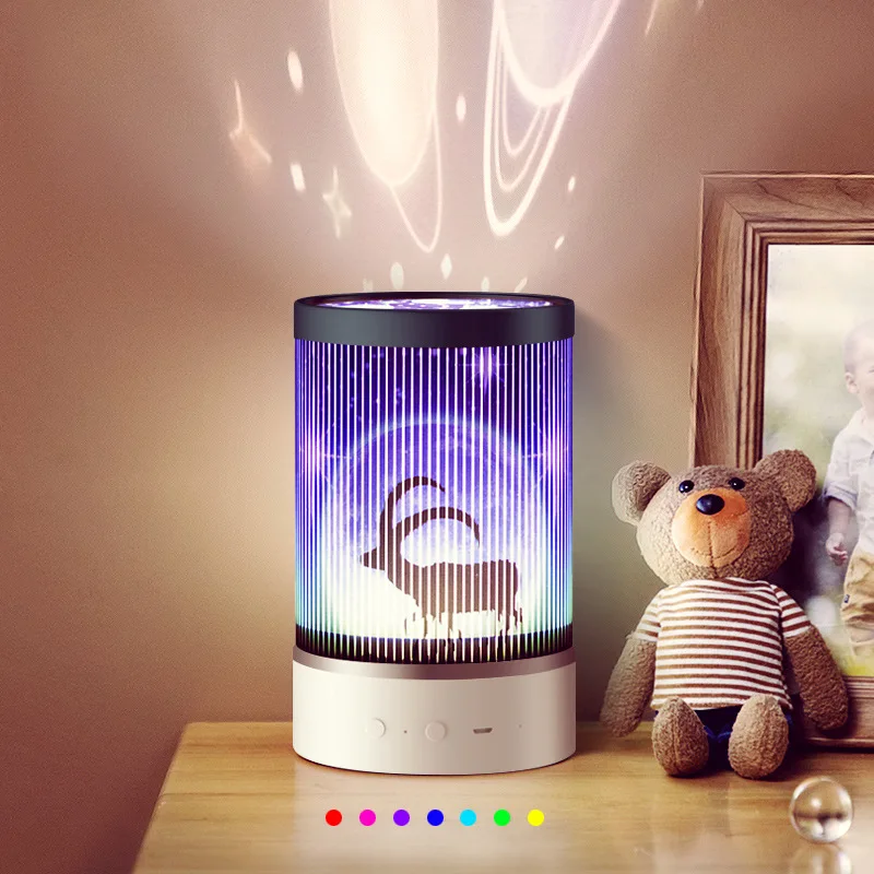 

Removable Animated projection Lamp USB Rechargeable LED Remote Control Night Light Decoration Bedroom kids Children Festival Gif