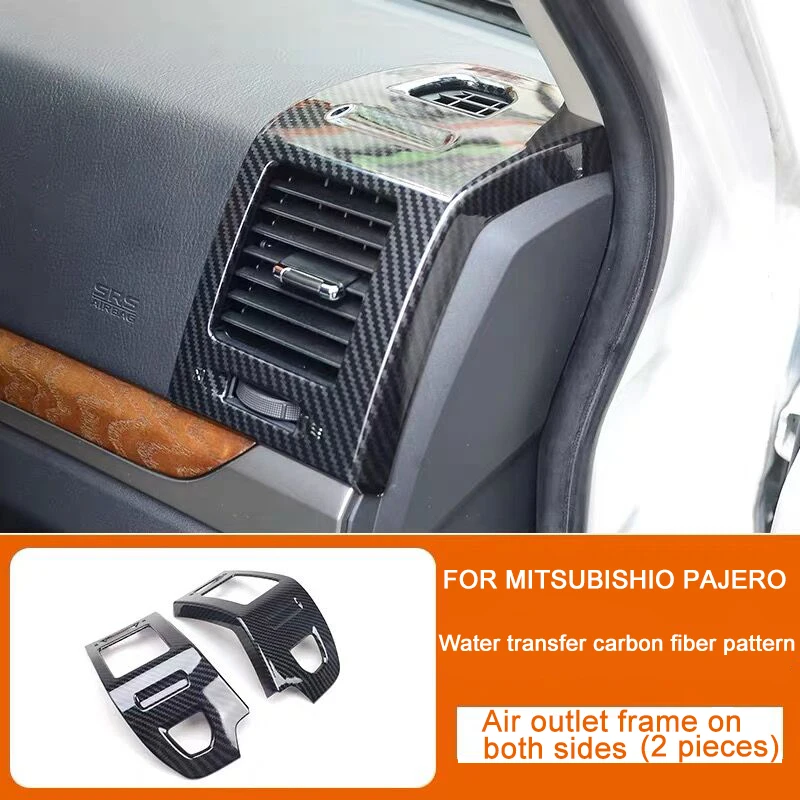 Car Interior Decoration Carbon Fiber 2 Pcs Air Outlet Frame On Both Sides Accessories Fit For Mitsubishi Pajero V97V93 | Автомобили и
