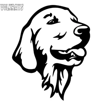 

Volkrays Creative Car Sticker Golden Retriever Dog Cute Pet Dog Accessories Reflective Lovely Vinyl Decal Black/Silver,13cm*11cm