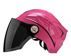Мотоциклетный шлем для мужчин и женщин, летний дождевик, солнцезащитный, анти-УФ, для мотокросса, для скутера, вентиляционный светильник, крепкий C48 - Цвет: Pink