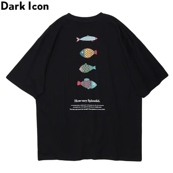 

Dark Icon Print Crew Neck Men's T-shirt Short Sleeve 2020 Summer Hip Hop Tshirt Casual Tee Shirts for Men