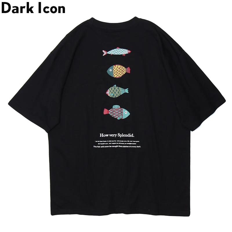 Мужская футболка с коротким рукавом Dark Icon Повседневная в стиле хип-хоп принтом на