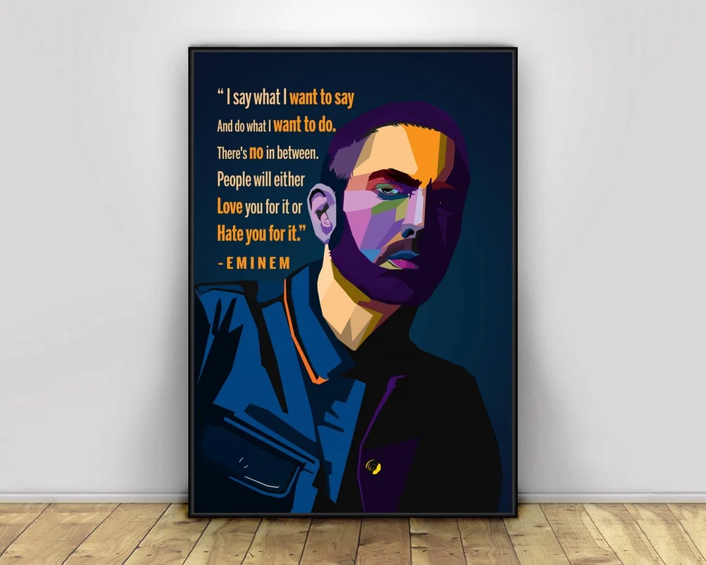 Эминем WPAP поп арт хип хоп рэппер музыкальный певец постер печать настенная