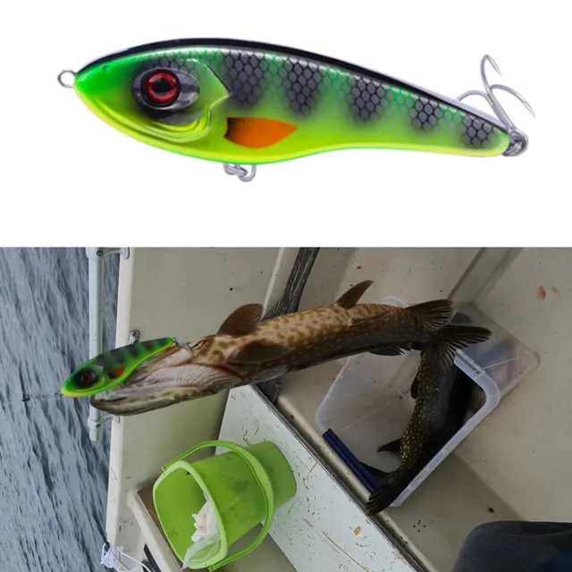 US $4.58 Hunthouse Jerkbait Musky Buster Pike Fishing Lure Jerk VIB Baits Sharp Hooks Slow Sinking Big Bass 