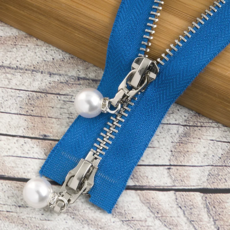 bluegsilver120cm 1 шт. 85 см 120 см 5# жемчужная металлическая молния экологически чистое открытое пальто куртки застежки-молнии для шитья одежды молнии DIY ремесло KY969 - Цвет: bluegsilver120cm
