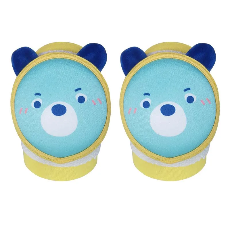 Blue bear Детские защитные наколенники с героями мультфильмов, противоскользящие сетчатые подушки, защита для ползающего ребенка, хлопковые детские наколенники для девочек, гетры для мальчиков - Цвет: Blue bear