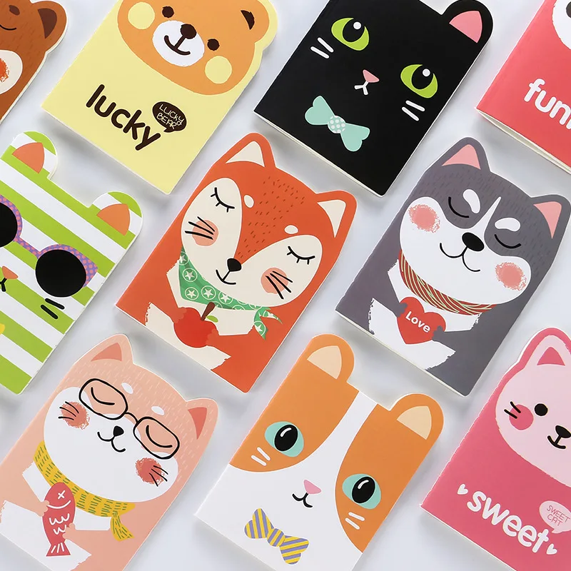 (4 unids/lote) creativo coreano libreta con dibujos portátil Mini portátil estudiante papelería pequeño cuaderno