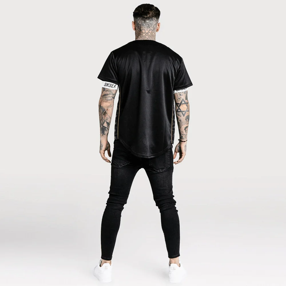 Sik silk Бейсбольная Футболка Мужская хип-хоп с вышивкой Siks Silk Мужская футболка уличная мода SikSIlk мужские рубашки