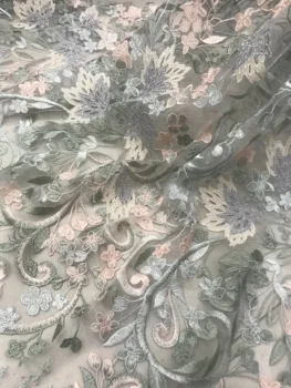 

best quality Cyndi-32.8812 embroidered African Tulle Lace Fabric African French Lace Fabric with embroidery