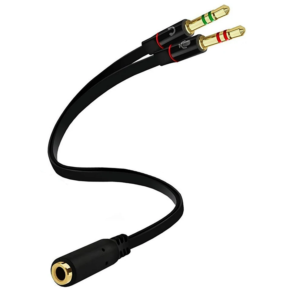 

Replacement 3.5mm Female to 2 Dual 3.5mm Male Cable Mic Audio Y Splitter for Computer Headphones Smartphone Headsets PC Adapter