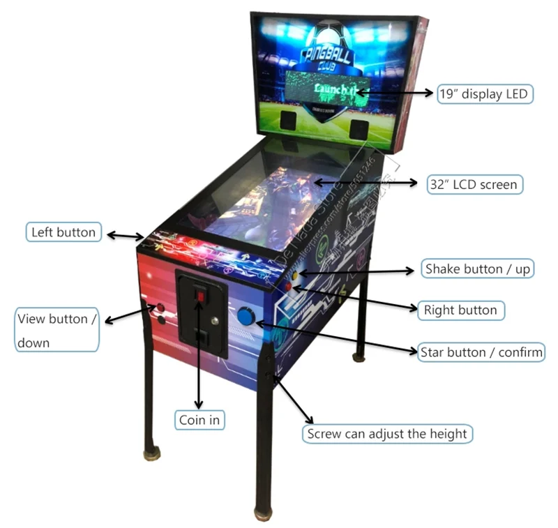 3D Video Games Token Coin Operated Gambling Slot Arcade Machine Club Game Center Virtual Pinball Machine (6)