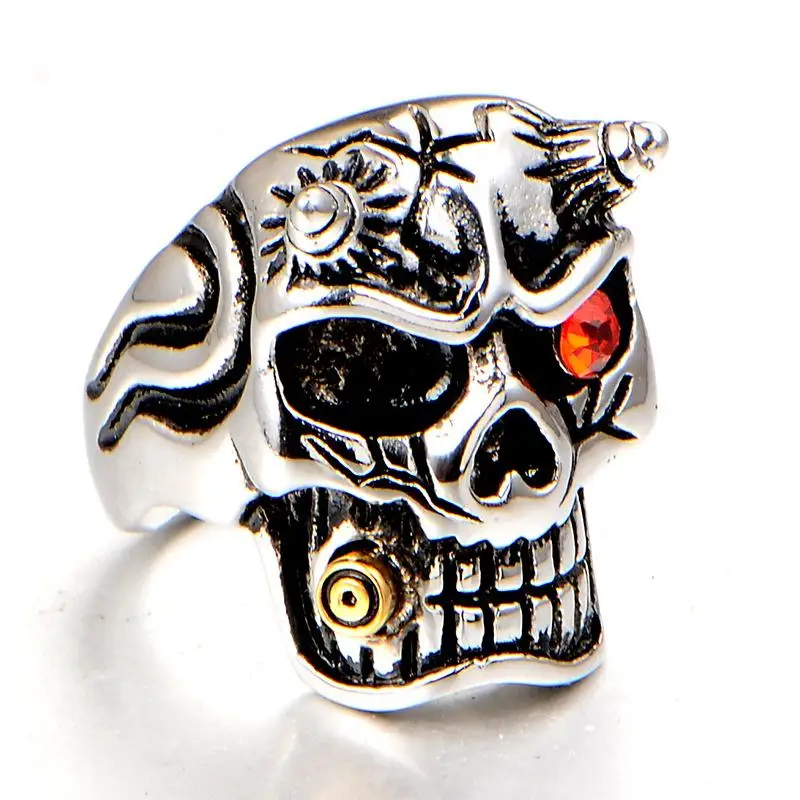 Европейское и американское властное кольцо из титановой стали с бриллиантами