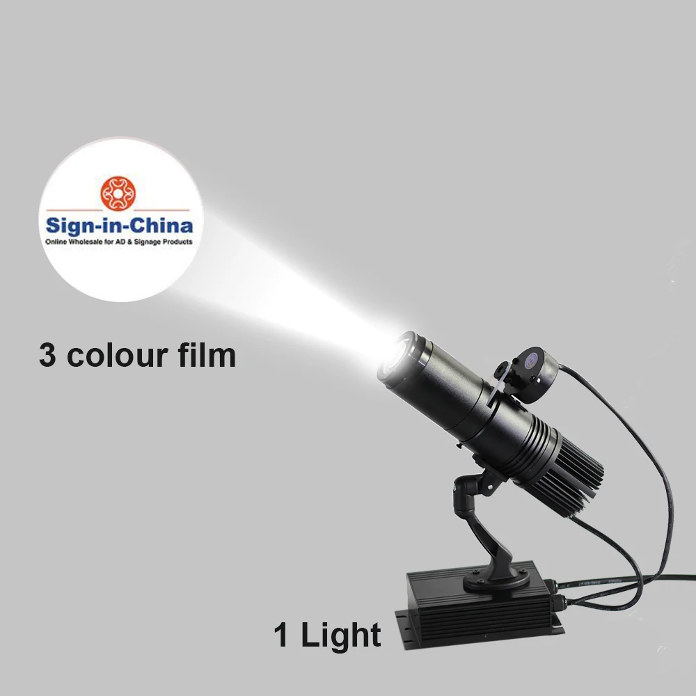 

10W Black Desktop or Mountable LED Gobo Projector Advertising Logo Light (with Custom Rotating Glass Gobos)