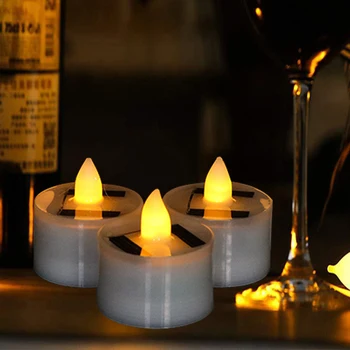 

NEW LED Electric Candle Simulation Light Party Flame Lamp Solar Power Solar Yellow Flicker LED Waterproof Easy Installation