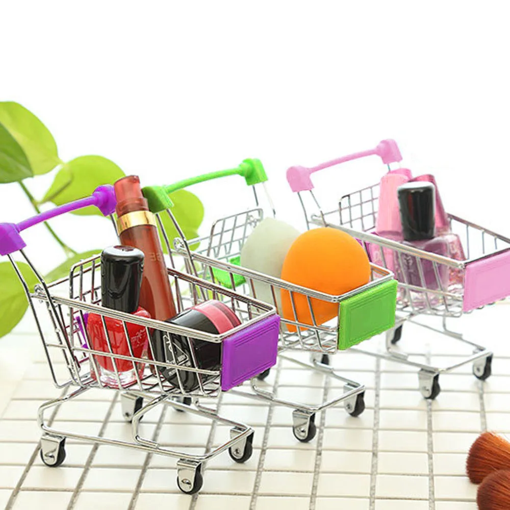 Mini Shopping Storage Racks Cart Kids Toys Creative Desktop Shelve Puff hold New Arrival Cute Small Stationary Almacenamiento