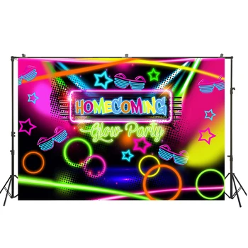 

Home Coming Flash Glow Neon Party Baby Shower Birthday Portrait Photography Backdrop Photophone Photo Studio Background W-3623