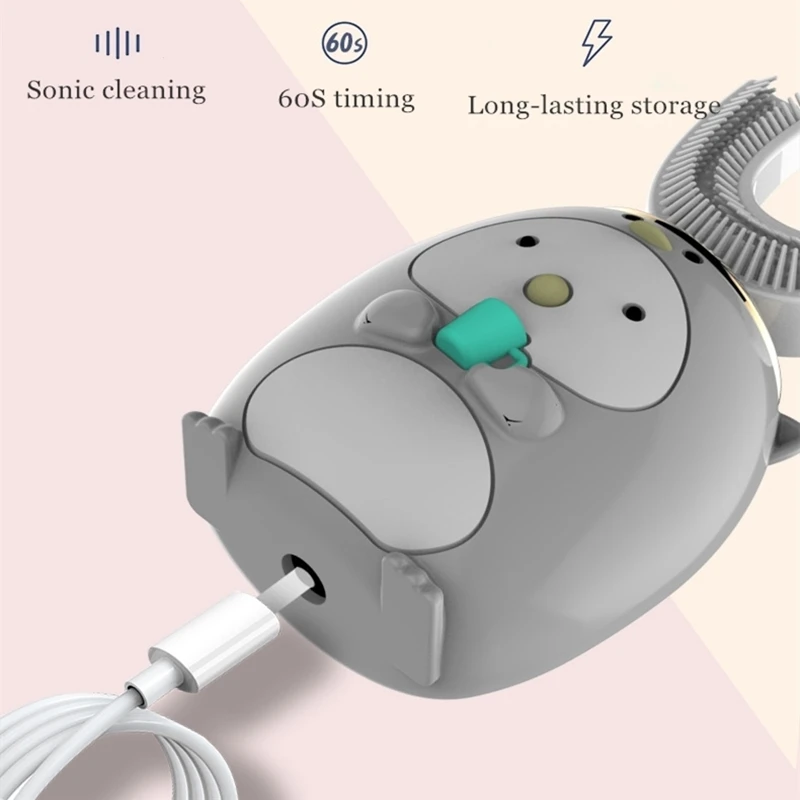 Smart U 360 Degrees Kids Sonic Electric Toothbrush Silicon USB Automatic Ultrasonic Teeth Tooth Brush Cartoon Pattern Children Smart U 360 Degrees Kids Sonic Electric Toothbrush Silicon USB Automatic Ultrasonic Teeth Tooth Brush Cartoon Pattern Children