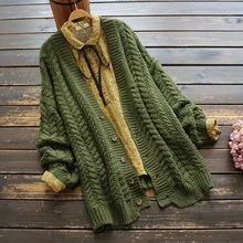 Весна, женский свитер, вязаный, новинка, Мори, девушка, свободный, сплошной цвет, твист, однобортное, вязаное пальто кардиган свитер, зима