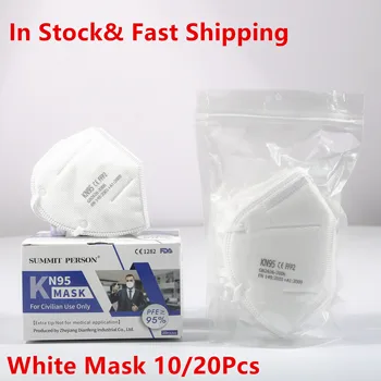 

Fast Shipping 10Pcs 20Pcs White Masks Dust Respirator Mouth Masks Adaptable Against Pollution Breathable Mask 95% Filtration