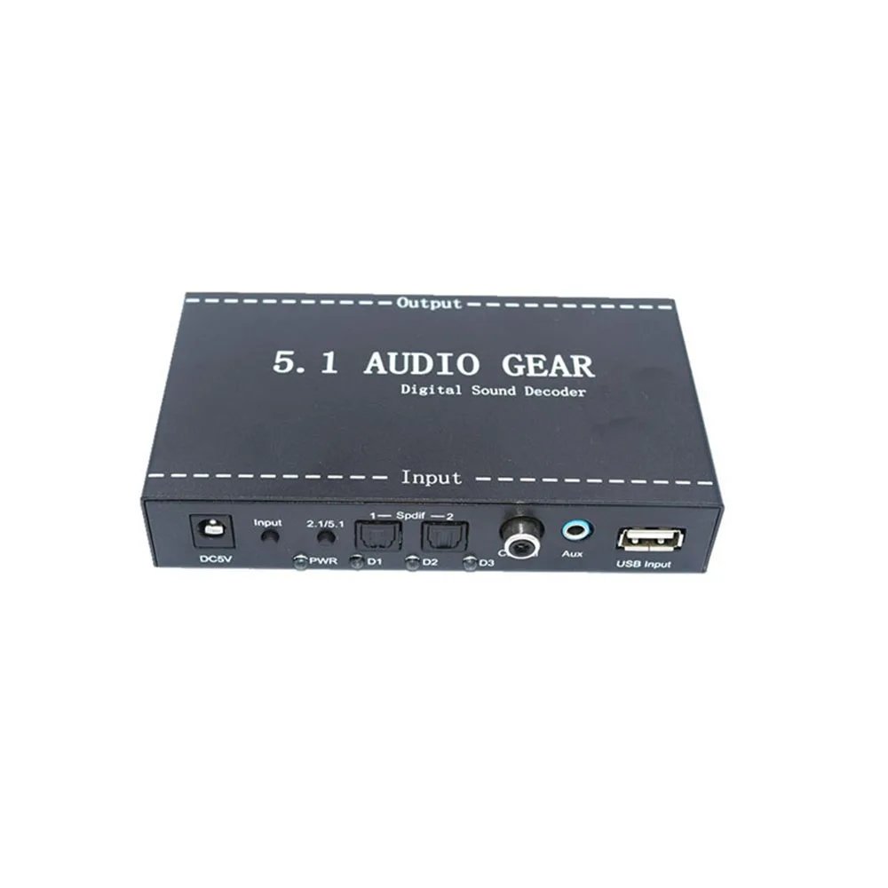 5.1CH цифровой аудио декодер передача SPDIF/коаксиальный/USB/стерео вход аналоговый 5 1