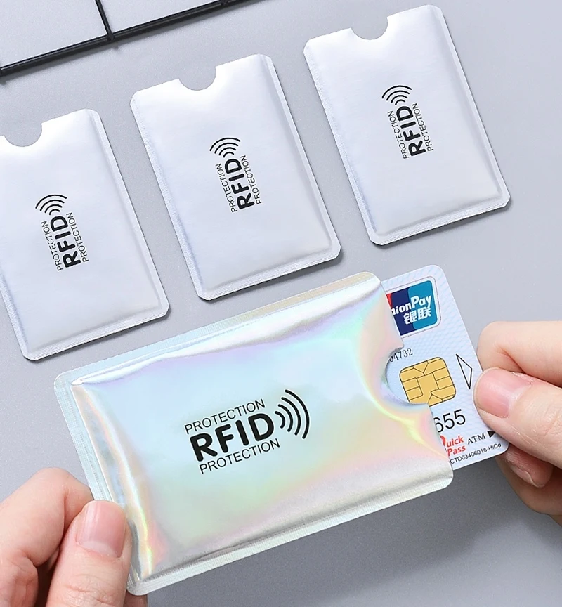 Anti Rfid Wallet Blocking Reader Lock Bank Card Holder Id Bank Card Case Protection Aluminium Metal Smart Anti-theft Credit