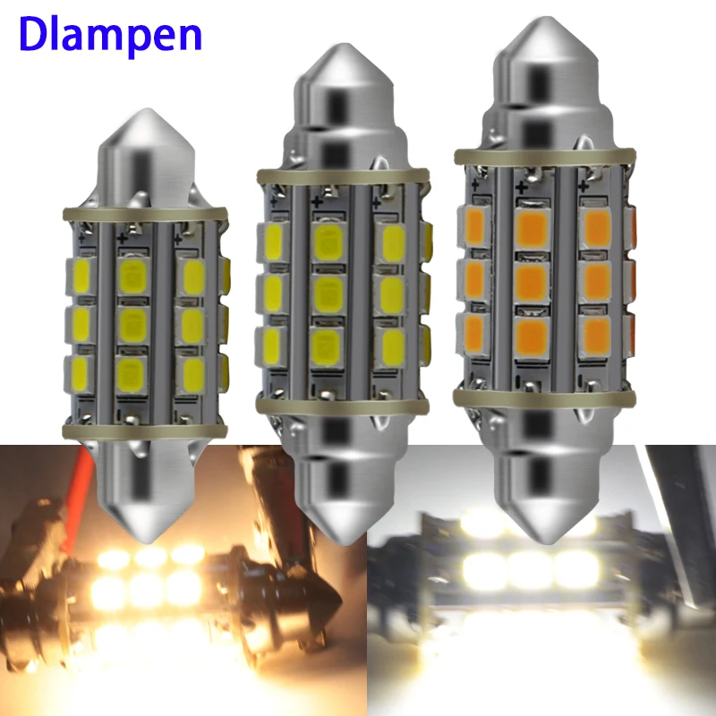 Гирлянда led canbus 36 мм 39 мм 42 мм c3W C5W C10W лампа 12 24 вольт 2 Вт 360 градусов освещение 12 в 24 В автомобильные лампочки лампа