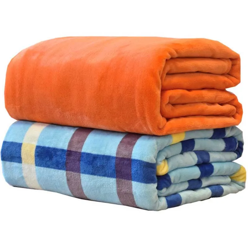 

Plaid Coral Fleece Blanket Soft Warm Flannel Throw Blanket Solid Color Plaid A Blanket on the Sofa Adult Kid Bedspread Bed Cover