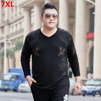 

Big size brother plus size men's long-sleeved T-shirt spring oversized plus size t-shirt cotton bottoming shirt brand