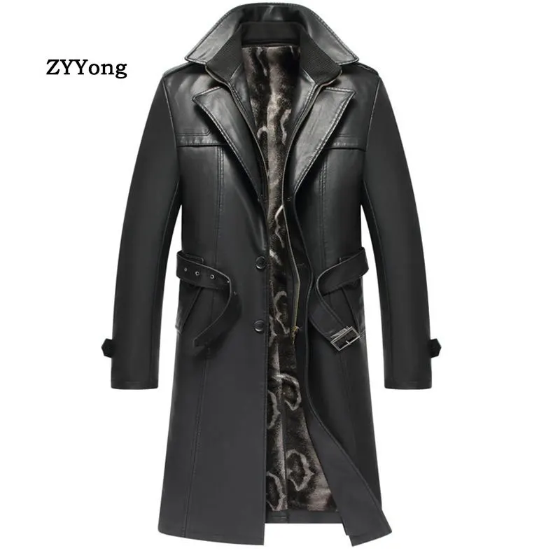 

2020 New Arrival Autumn&Winter Leather Thicked Trench Coat Men,Leather Jacket Men,Plus-Size M-4XL