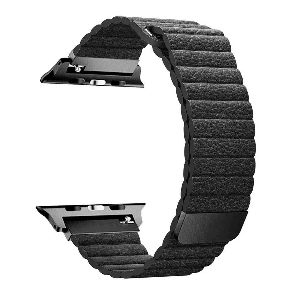 Спортивная петля Tschick для Apple Watch, кожаный ремешок с сильным магнитным замком, сменный ремешок для iWatch серии 4/3/2/1 - Цвет: 1