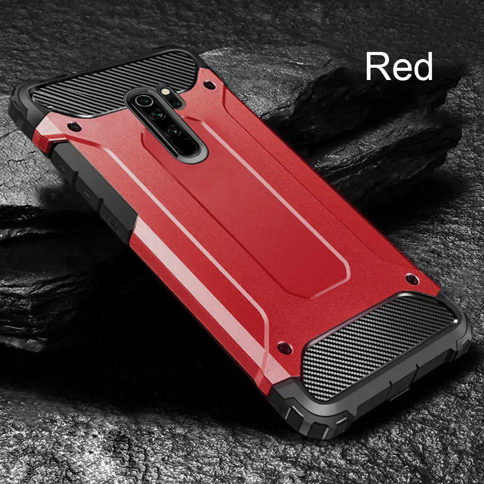 Роскошный противоударный чехол-броня для Xiaomi Redmi 7A, 8A, Note 8, Pro, мягкий чехол-накладка для Xiaomi Redmi Note, 8 T, 7 Pro, силиконовый чехол-бампер - Цвет: Red