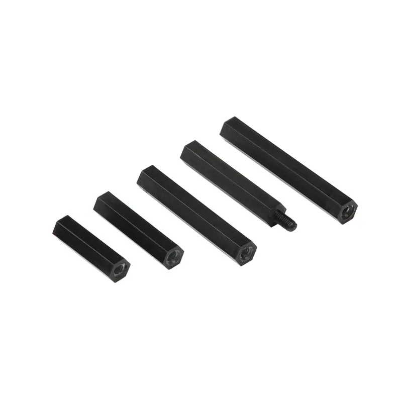 50Pcs M3 Black 20/25/30/35/40mm Hex Nylon Standoff Spacer Column Flat Head Double Pass Plastic Spacing Screws Kit | Обустройство дома