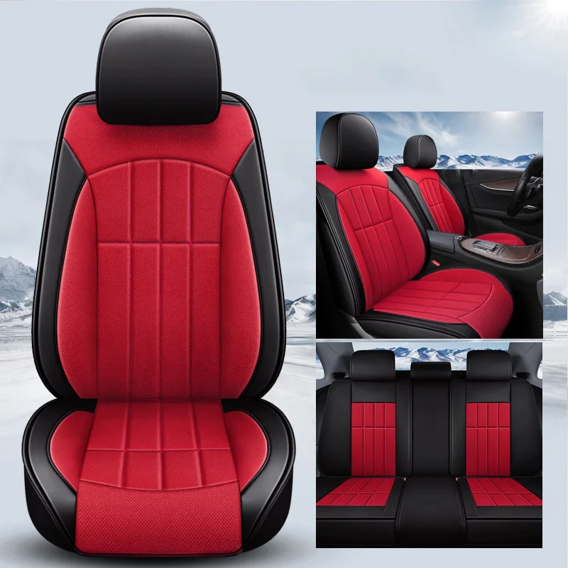 GEEAOK универсальные чехлы для автомобильных сидений для mitsubishi pajero Chrysler Voyager honda accord skoda octavia автомобильные аксессуары для стайлинга автомобилей - Название цвета: RED