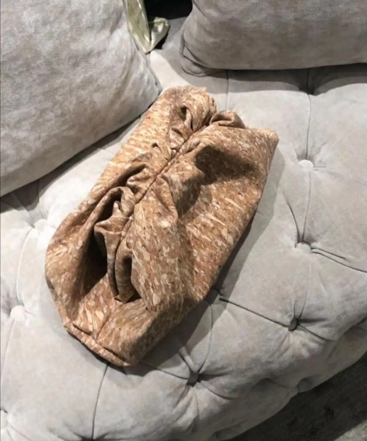 

by H 2020 Spring Newest Marble Printed Exclusive Designer Big Pouch Bag Genuine Leather Cork Large Pouch Luxury Women's Handbag