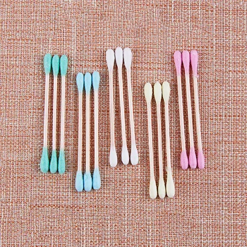

Pretty Comy 300pcs Round Box Colorful Bamboo Stick Cotton Swabs Disposable Makeup Clean Cotton Swabs Eyelash Microbrushes