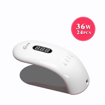 

TP 36W Nail Lamp White Nail Dryer Nail Polish Lamp 10/30s/60s/90s UV LED Nail Lamp 24 LEDs Lamp For Curing UV Gel Nail Polish